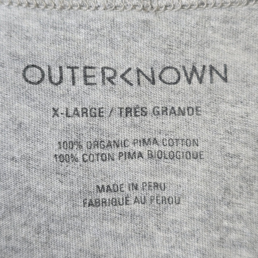 Outerknown Henley Shirt Mens XL Grey Organic Pima Cotton Long Sleeve Minimalist - Picture 5 of 12